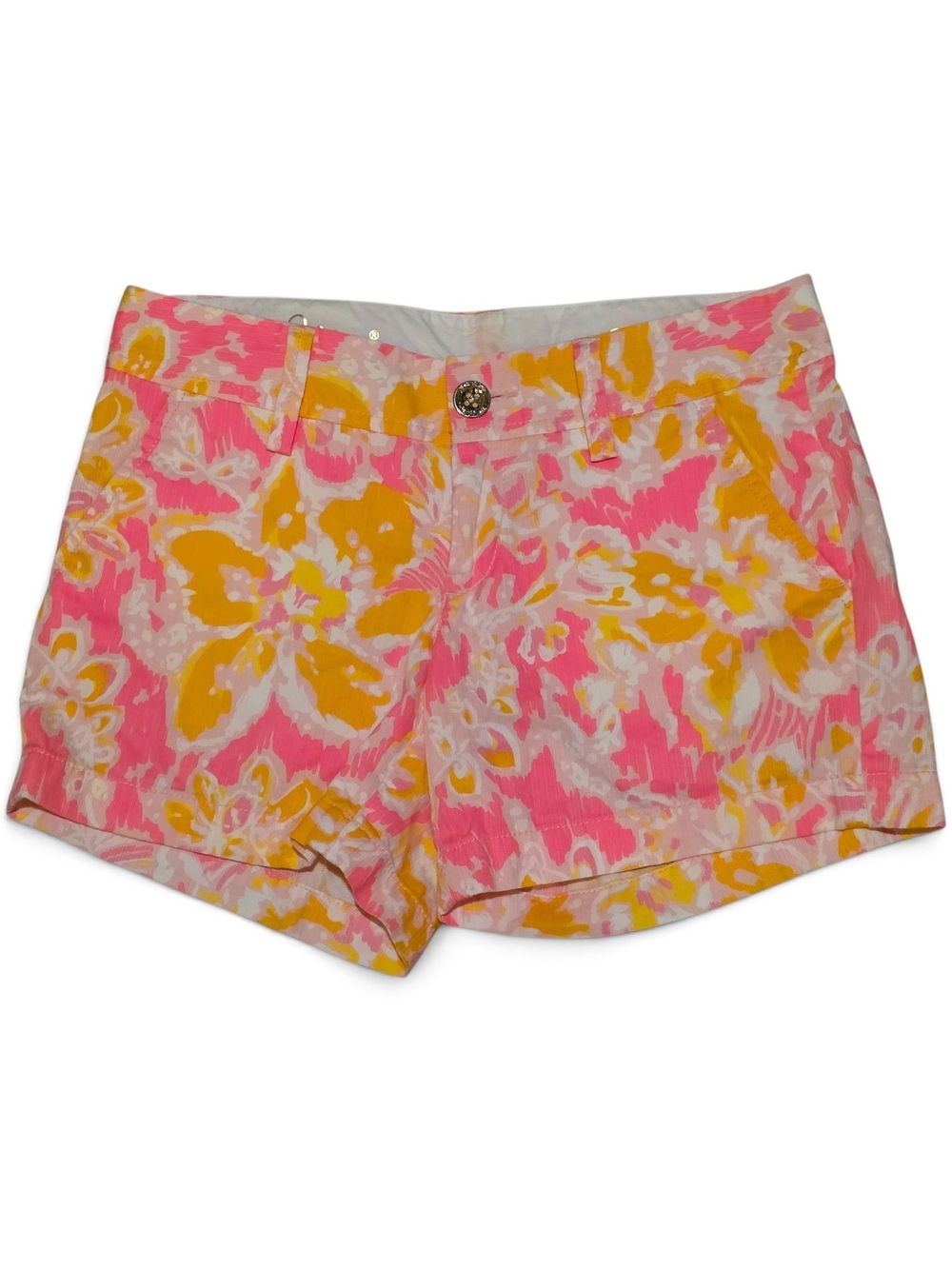 Lilly Pulitzer Callahan Shorts  in the Kir Royal Pink Ooh La La floral print